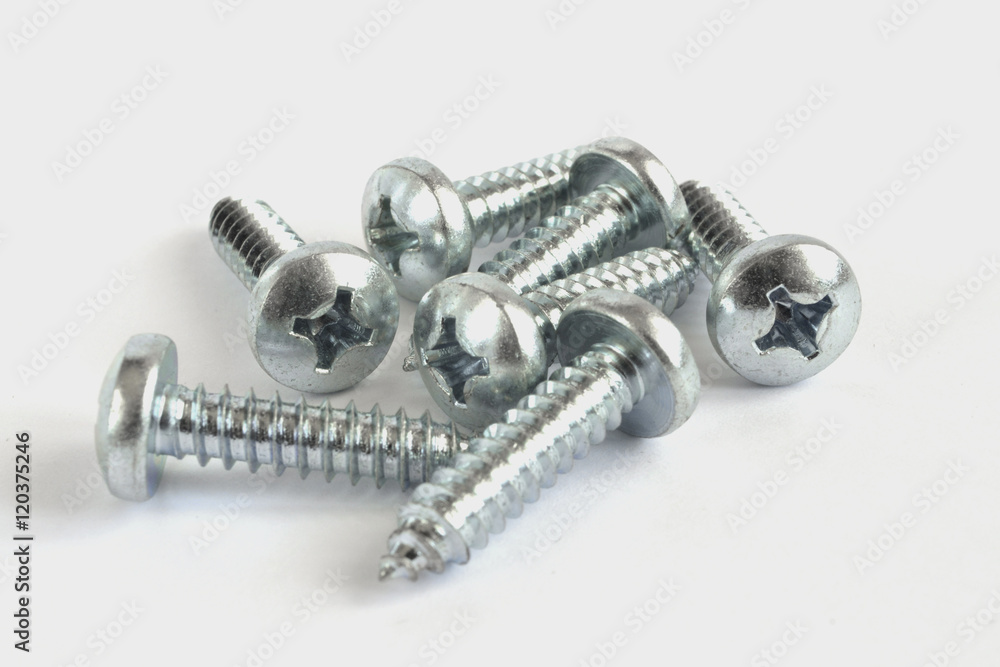 Screws on white Screws on white