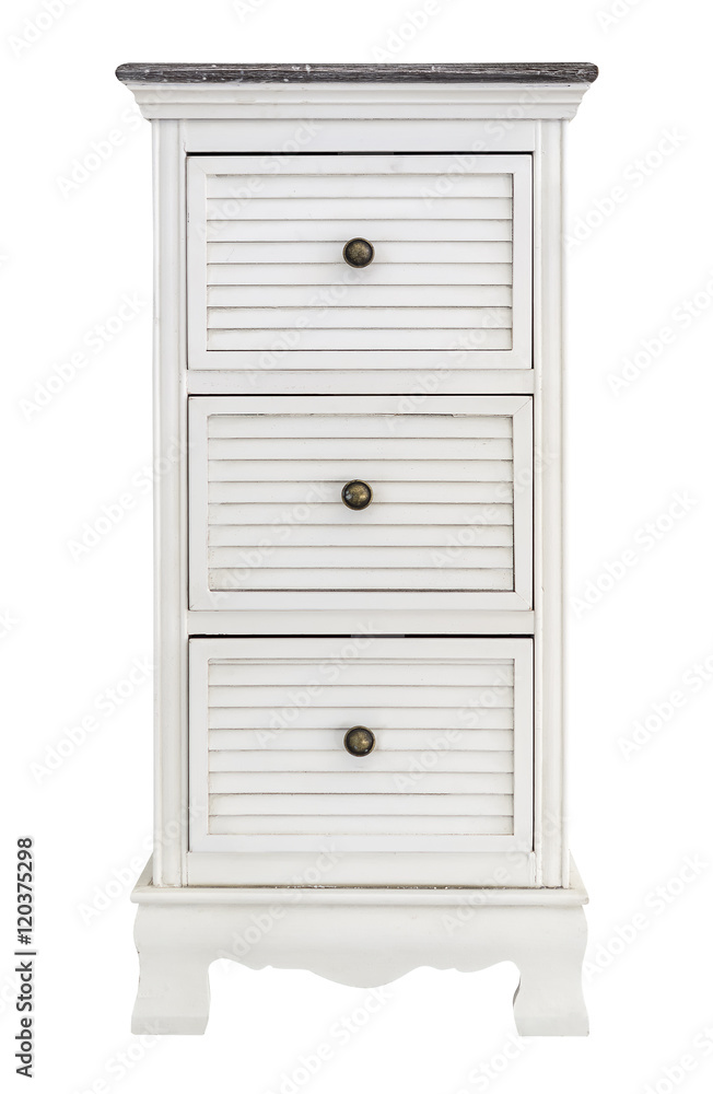 White wooden drawers cabinet