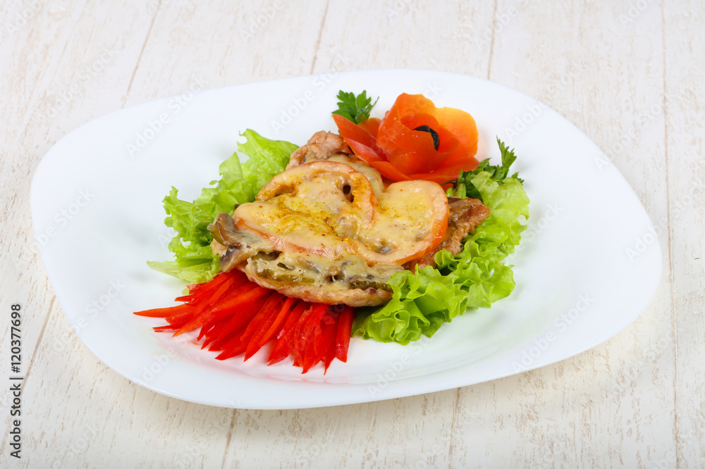 Chicken with mushroom and cheese Chicken with mushroom and cheese