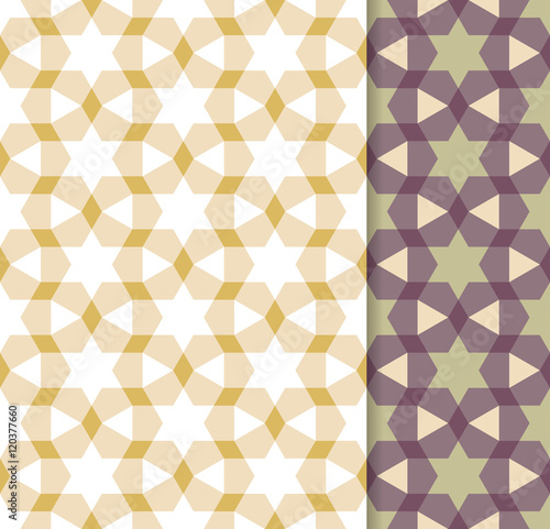 Traditional  Arabic ornament seamless for your design. Geometric seamless pattern  for  interior decoration and graphic design. Desktop  wallpaper. Background. Vector.