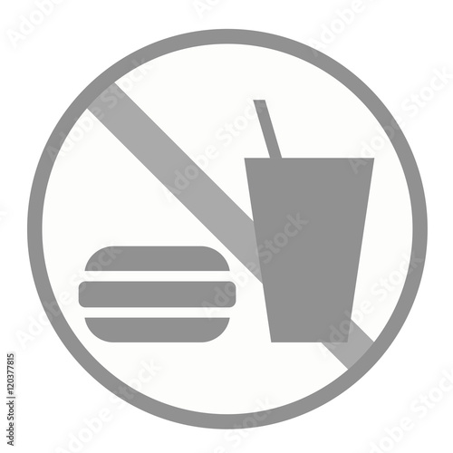 Graues Verbot Schild Essen und Trinken