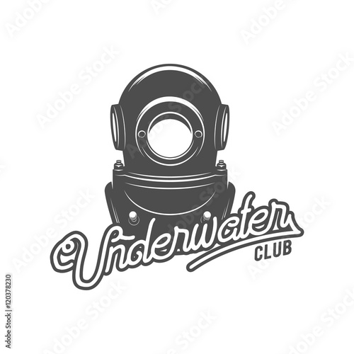 diving vintage labels logos  and design elements