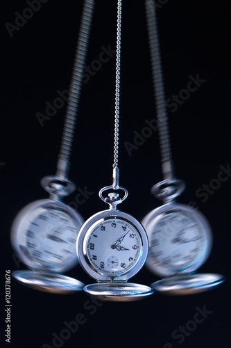 Pocket watch swinging on a chain to hypnotise