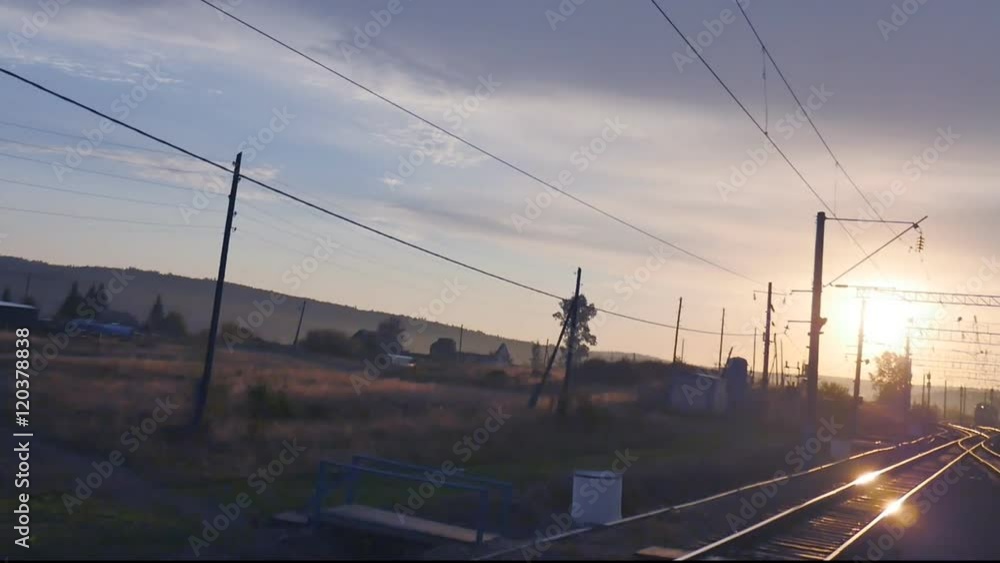 movement of trains on the TRANS-Siberian railway towards the sun movement of trains on the TRANS-Siberian railway towards the sun