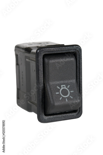 Car light control switch isolated on a white background