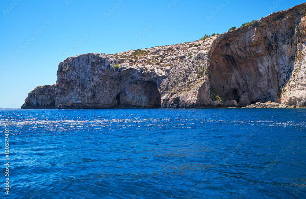 Coast of Mediterranean sea on south part of Malta island