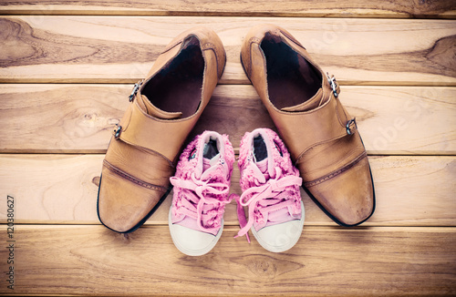 shoes for dad and daughter - concept protect