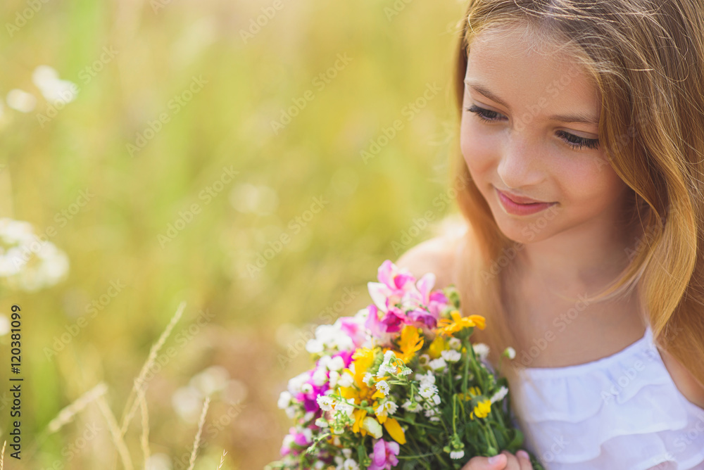 Pretty kid dreaming in nature Pretty kid dreaming in nature