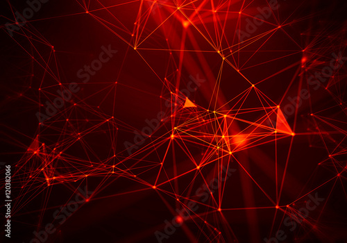 Abstract Fire red Geometrical Background ..Futuristic technology style. Neon Sign . HUD Element . Elegant . Big data visualization .