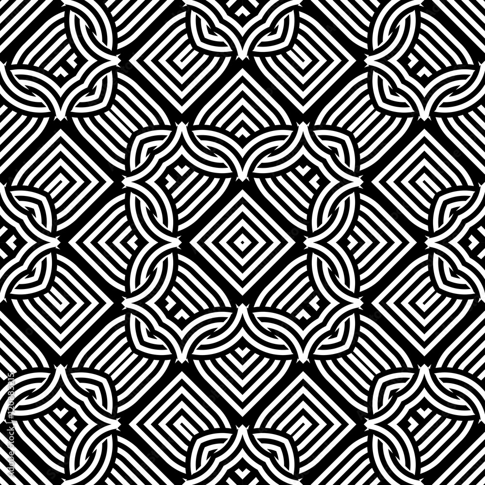 Design seamless monochrome decorative pattern Design seamless monochrome decorative pattern