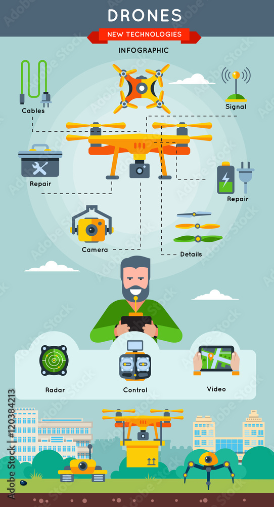 Obraz premium New Technologies Infographic