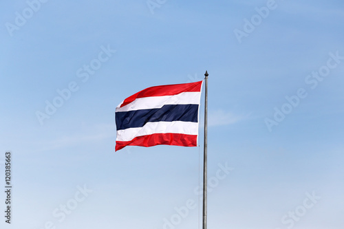Thailand flag of waving by the wind.