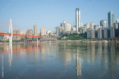 Chongqing city skyline on the Jialing River