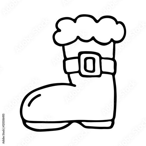 Santa boot icon on white background