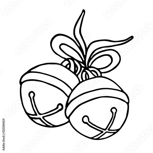 Jingle bells with bow on a white background