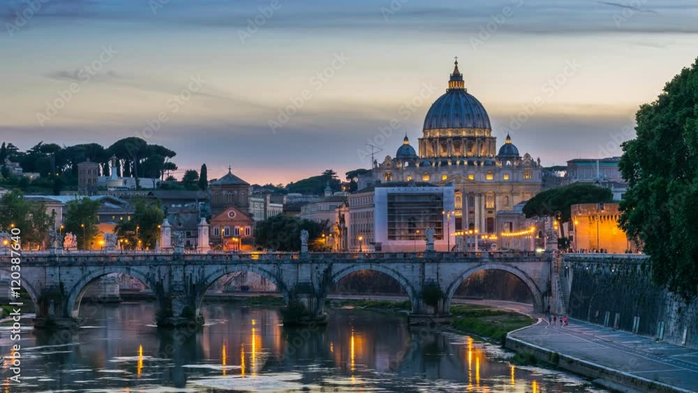 Rome skyline sunset timelapse, Rome, Vatican, Italy, 4K Time lapse Rome skyline sunset timelapse, Rome, Vatican, Italy, 4K Time lapse