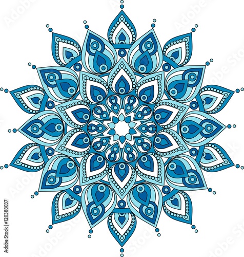 Vector decorative blue mandala illustration