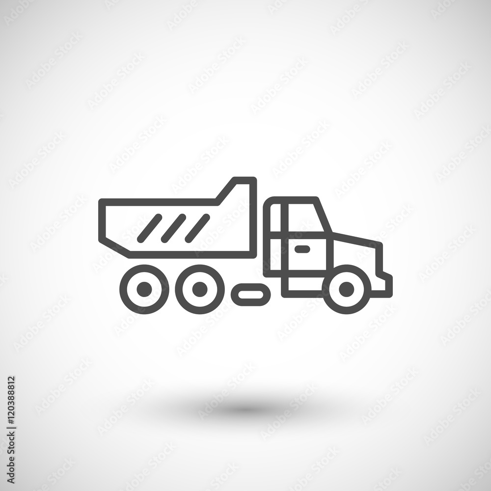 Dump truck line icon