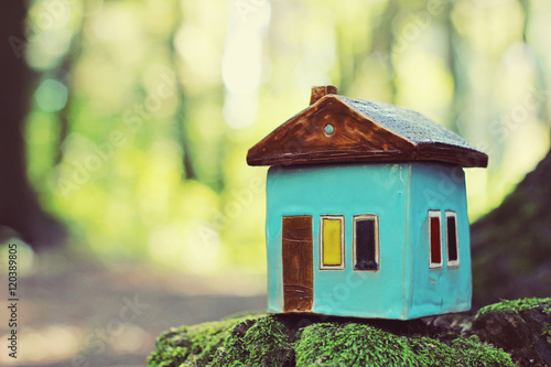 toy handmade ceramic house outdoor
