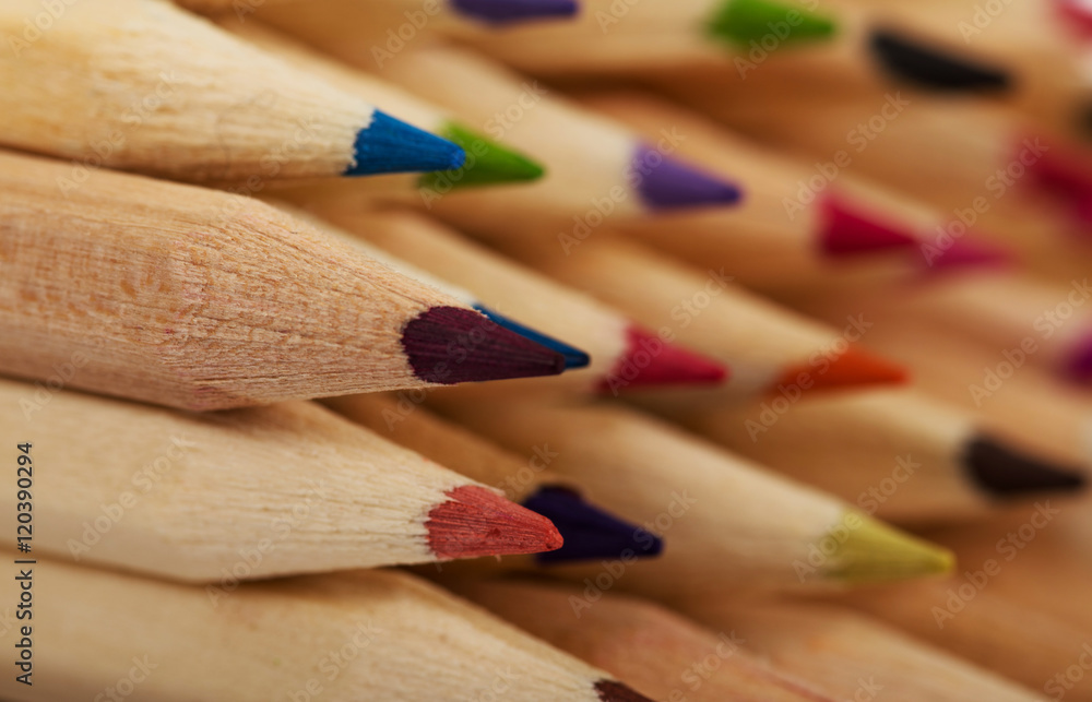 Colored pencil crayons isolated on a white background Colored pencil crayons isolated on a white background