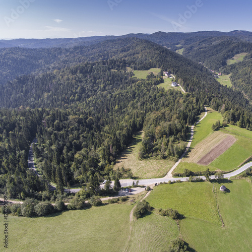 Mountain landcsape at summer time in south of Poland. View from photo