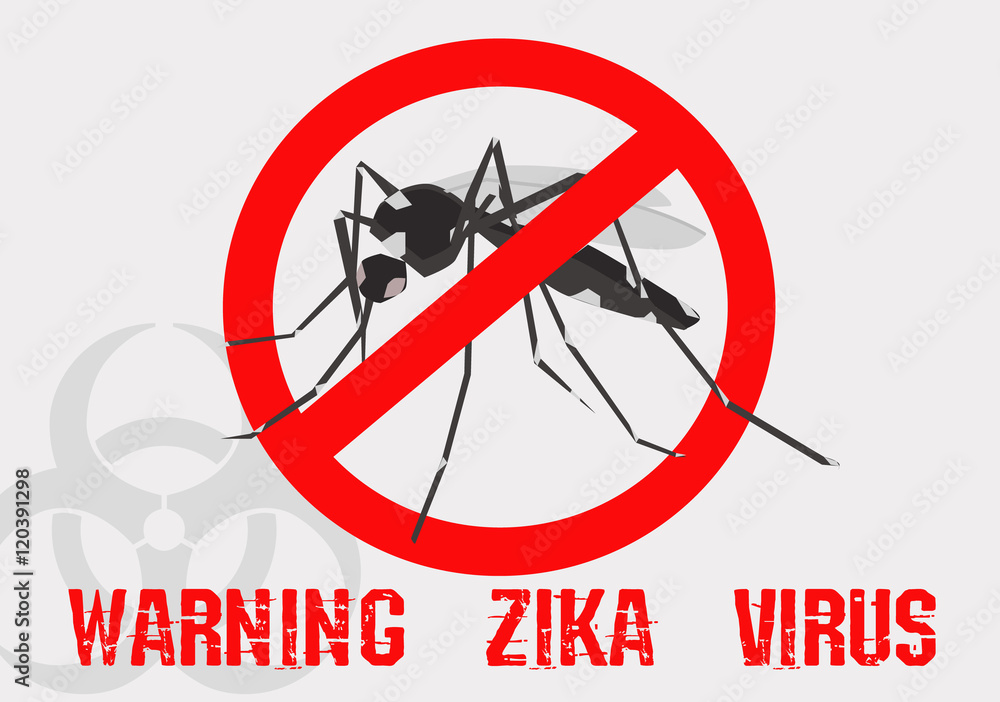 Vector - Caution of mosquito icon, spread of zika and dengue virus Vector - Caution of mosquito icon, spread of zika and dengue virus