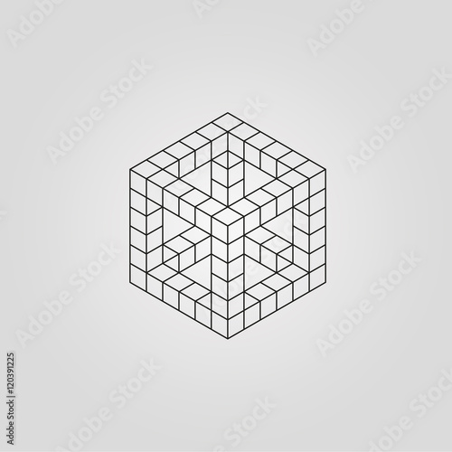 geometry minimal logo concept, cube vector logo template photo