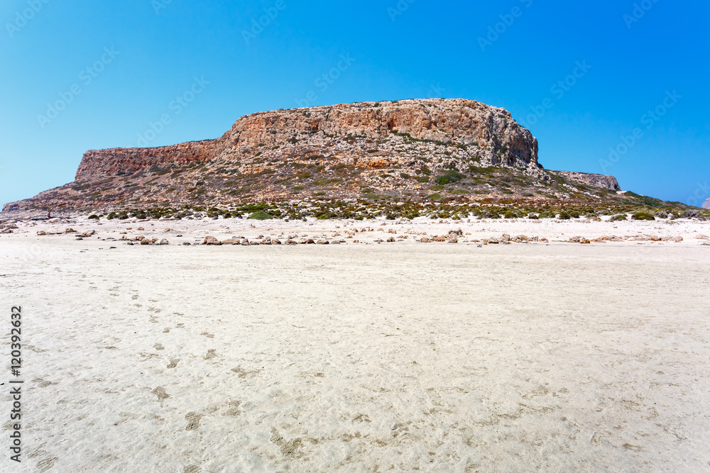 Mountain in Balos lagoon on Crete island. Greece.