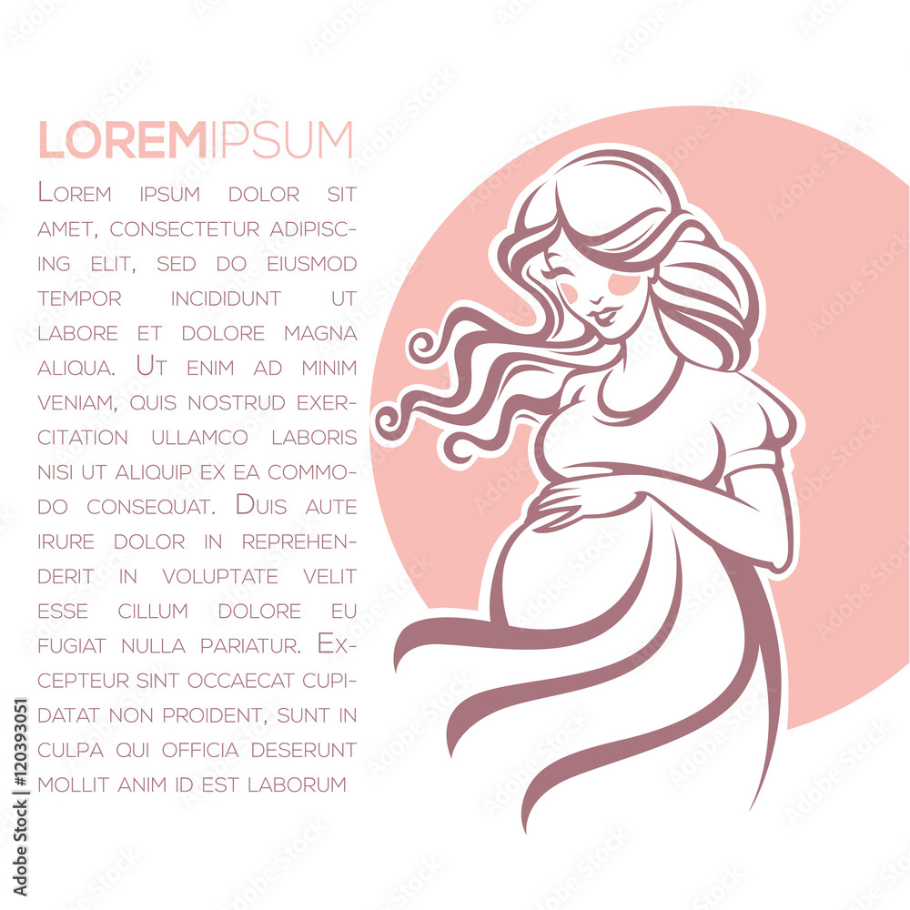 romantic pregnant woman and place for your text, design template romantic pregnant woman and place for your text, design template