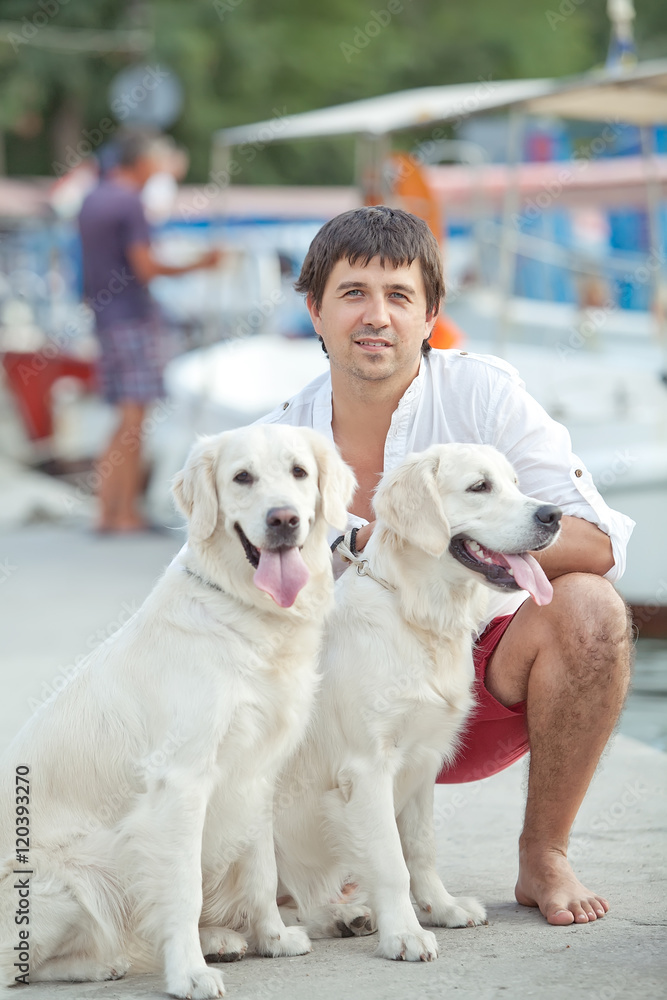 Man with dog Man with dog
