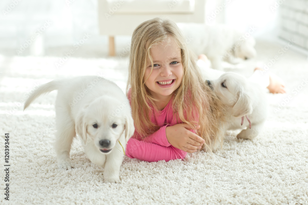 Child and dog 