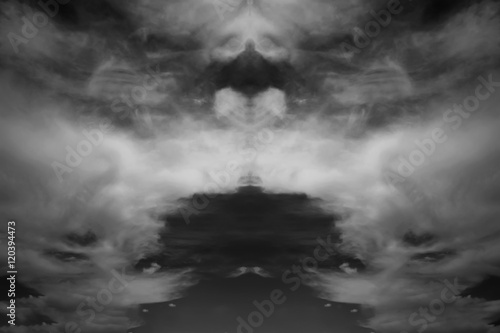 Cloud skull design dark background texture