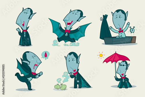 Dracula vampire, Character design, Vector illustration.