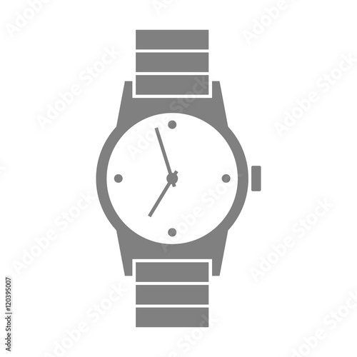 Grey wristwatch icon on white background