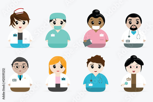 Vector set of medical people.