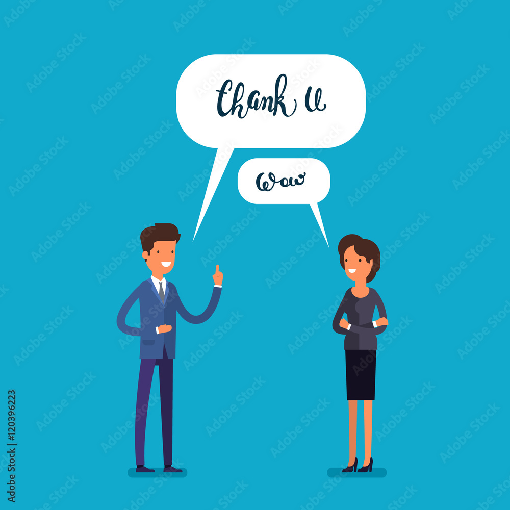 Business concept. Cartoon businessman and woman Business concept. Cartoon businessman and woman