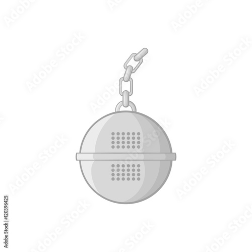 Steel strainer icon in black monochrome style on a white background vector illustration