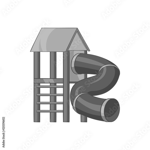 Slide pipe icon in black monochrome style on a white background vector illustration