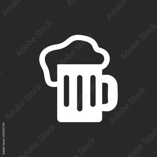 Pub The glass of beer or kvass sign simple icon on background