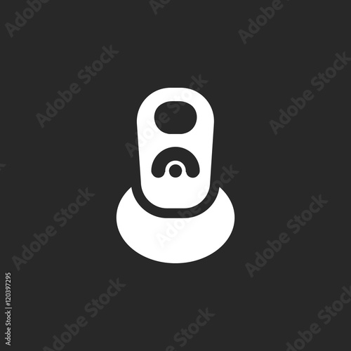 Beer can opened metal ring sign simple icon on background