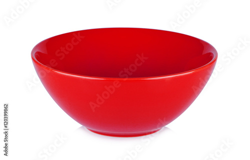 Red bowl isolated on white  background