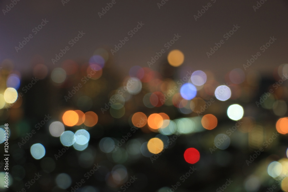 Abstract blurred bokeh city night light