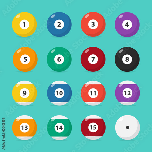 Billiard balls vector icon