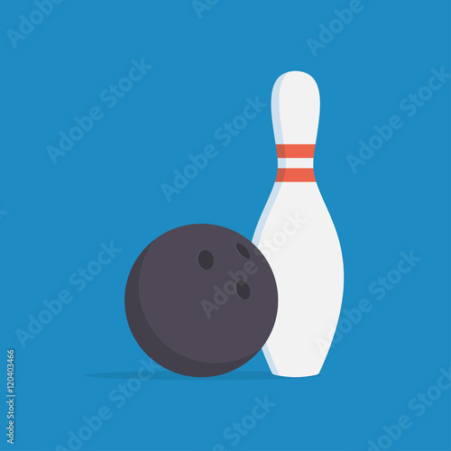 Bowling ball and pin