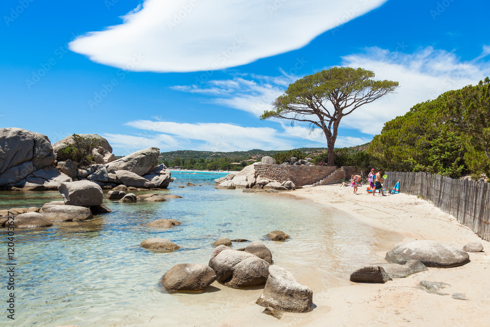 Palombaggia beach in Corsica Island in France