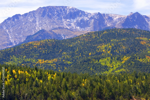 Pikes Peak with Autumn Aspen Color