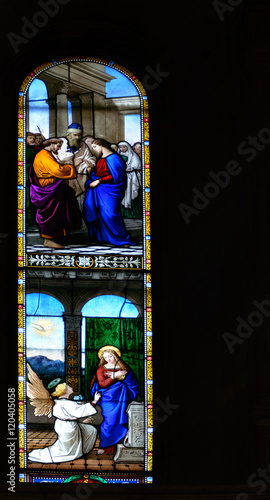 Church stained glass window in the cathedral © t0m15