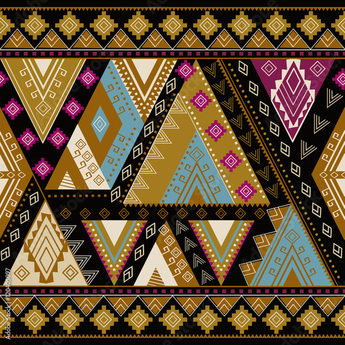 Ethnic geometrical pattern, tribal seamless, aztec design, mexican print