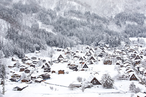 Historic Village of Shirakawago in winter