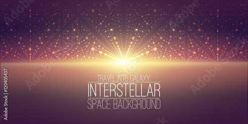 Vector interstellar space background.Cosmic galaxy illustration.Background with nebula, stardust and bright shining stars.Vector Illustration for party ,artwork, brochures, posters.